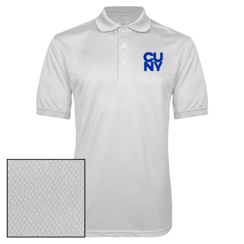 White Dry Mesh Polo-Primary Mark