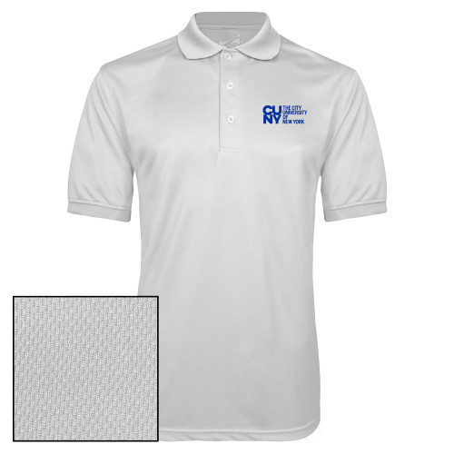 White Dry Mesh Polo-University Artwork