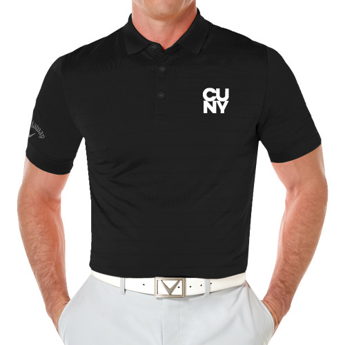 City University of NY Callaway Black Opti Vent Polo-Primary Mark
