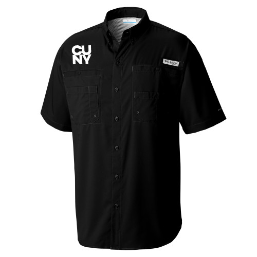 City University of NY Columbia Black Tamiami Performance Short Sleeve Shirt-Primary Mark