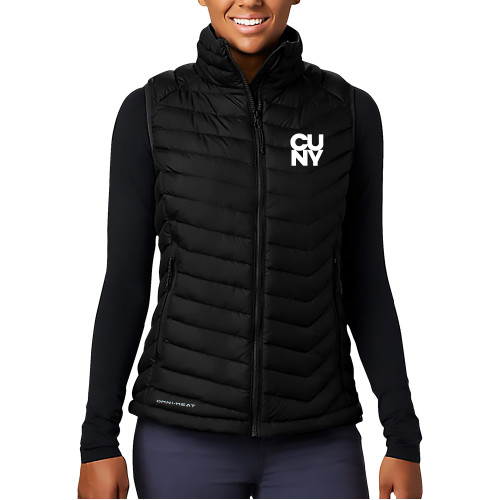 City University of NY Columbia Womens Black Powder Lite Vest-Primary Mark