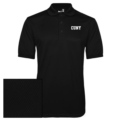 Black Dry Mesh Polo-Collegiate CUNY