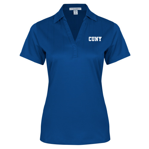 Womens Royal Performance Fine Jacquard Polo-Collegiate CUNY