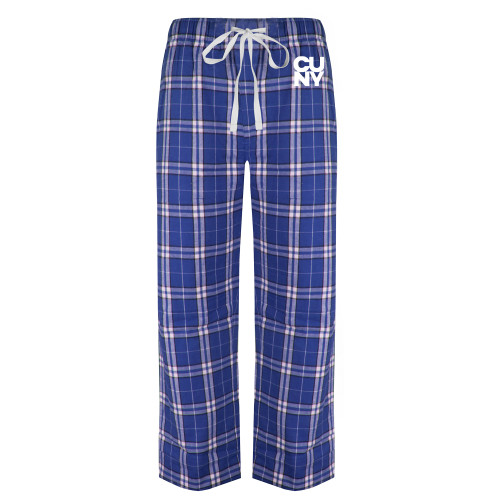 City University of NY Royal/White Flannel Pajama Pant-Primary Mark