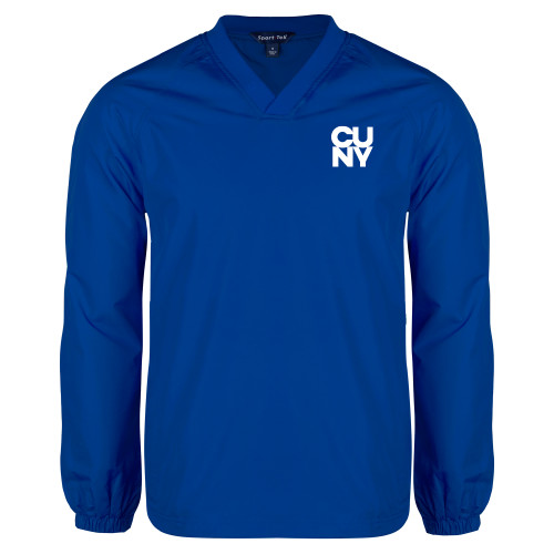 City University of NY Royal V Neck Raglan Windshirt-Primary Mark