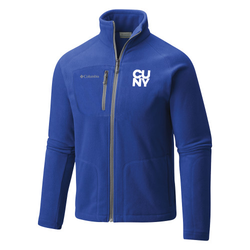 City University of NY Columbia Royal Full Zip Fleece Jacket-Primary Mark