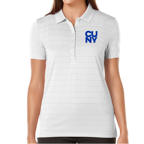 City University of NY Callaway Womens White Opti Vent Polo-Primary Mark