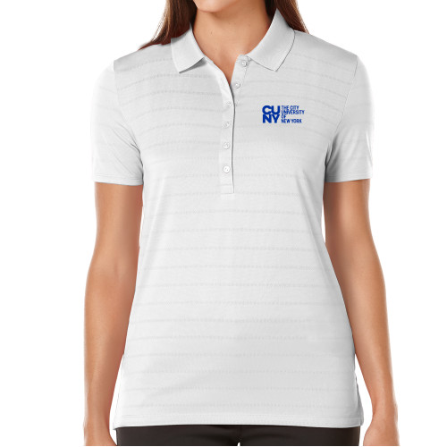 City University of NY Callaway Womens White Opti Vent Polo-University Artwork