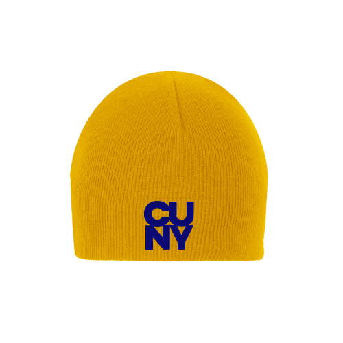 City University of NY Gold Knit Beanie-Primary Mark