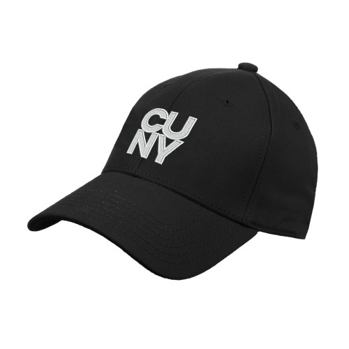 City University of NY Black Structured Adjustable Pro Style Hat-Primary Mark