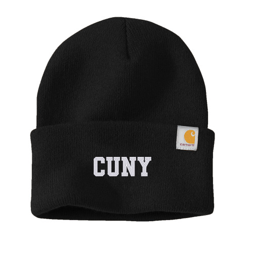 City University of NY Carhartt Black Knit Beanie w/Cuff-Collegiate CUNY