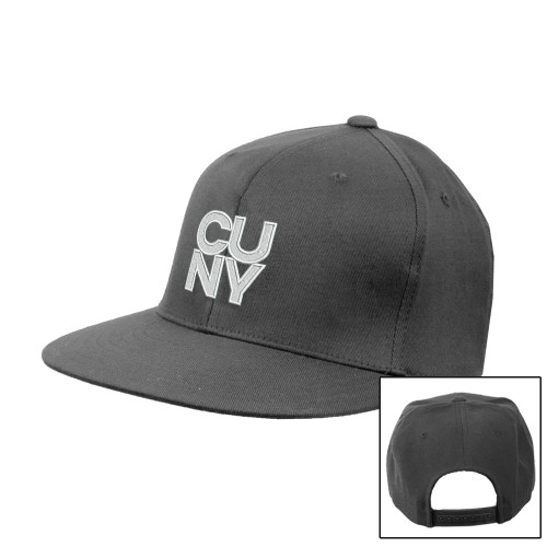 City University of NY Charcoal Flat Bill Snapback Hat-Primary Mark