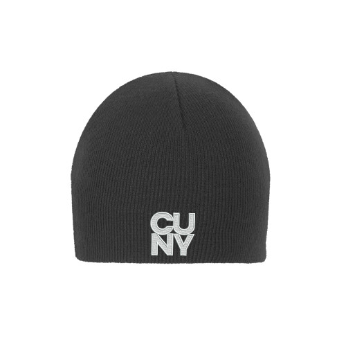 City University of NY Charcoal Knit Beanie-Primary Mark