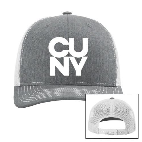 Richardson Heather Grey/Light Grey Trucker Hat-Primary Mark