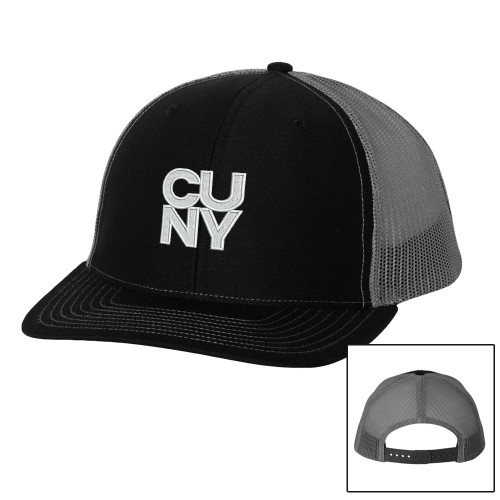 City University of NY Richardson Black/Charcoal Trucker Hat-Primary Mark