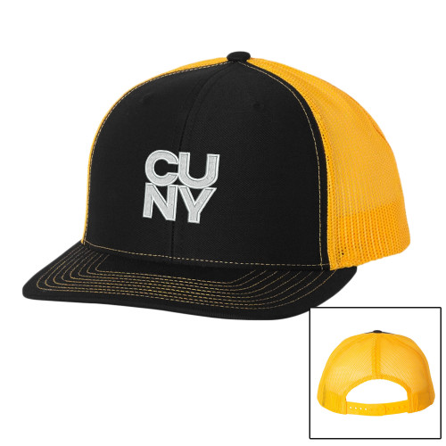 City University of NY Richardson Black/Gold Trucker Hat-Primary Mark