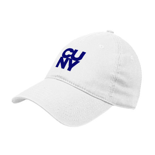 City University of NY White Unstructured Adjustable Low Profile Hat-Primary Mark