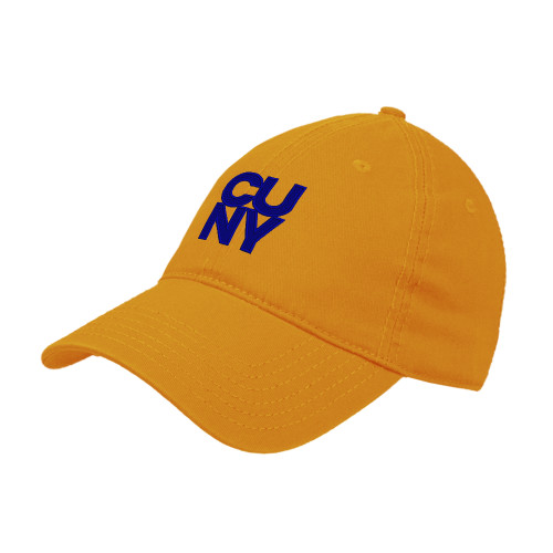 City University of NY Gold Unstructured Adjustable Low Profile Hat-Primary Mark