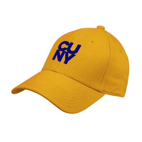 City University of NY Gold Structured Adjustable Pro Style Hat-Primary Mark