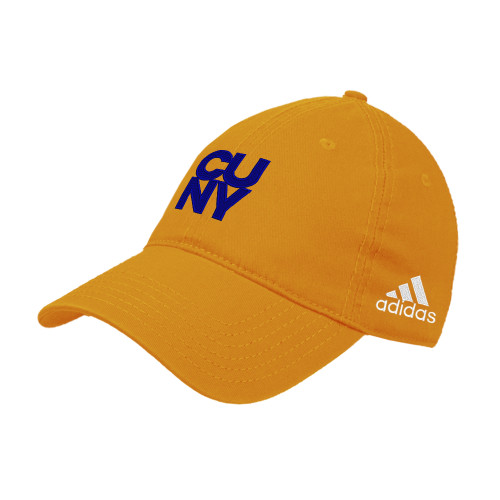 City University of NY Adidas Gold Adjustable Washed Slouch-Primary Mark