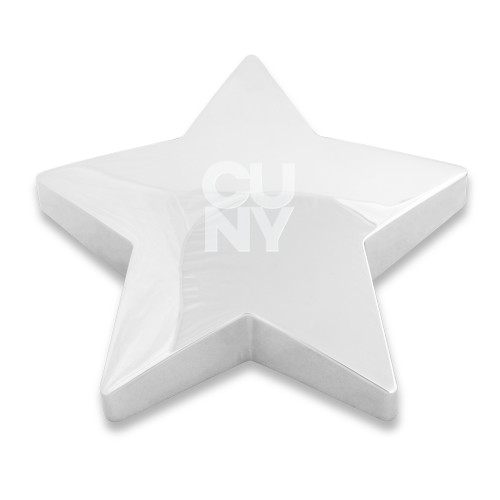 City University of NY Silver Star Paperweight-Primary Mark Engraved