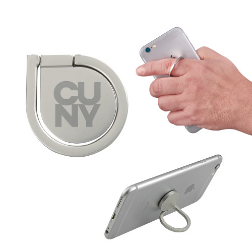 City University of NY Aluminum Cell Phone Ring/Stand-Primary Mark Engraved