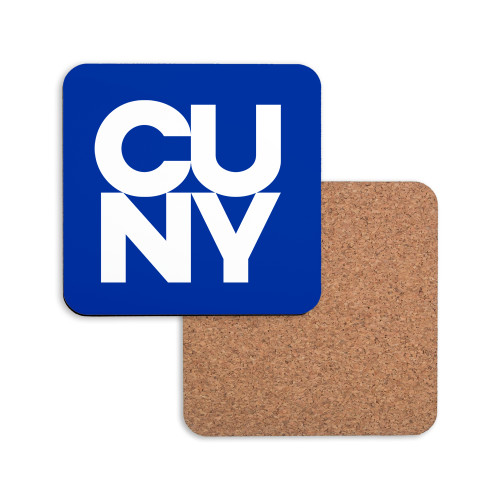City University of NY Hardboard Coaster w/Cork Backing-Primary Mark