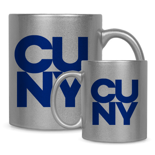 City University of NY Full Color Silver Metallic Mug 11oz-Primary Mark