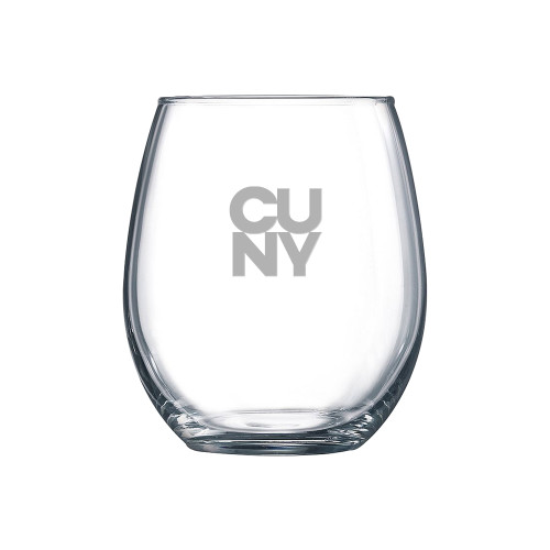 City University of NY Libbey Stemless Glass 17oz-Primary Mark Engraved