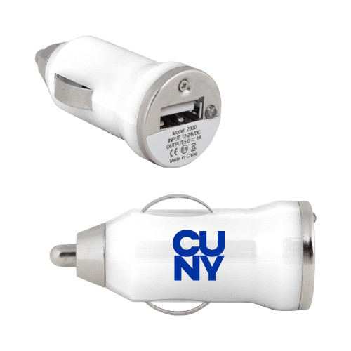 City University of NY On the Go White Car Charger-Primary Mark