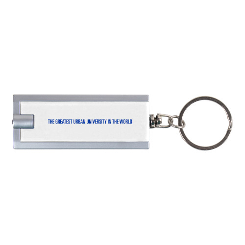 City University of NY Turbo White Flashlight Key Holder-Slogan