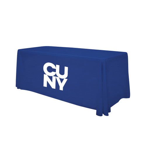 City University of NY Royal 6 foot Table Throw-Primary Mark