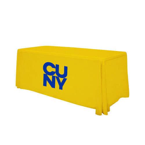 City University of NY Gold 6 foot Table Throw-Primary Mark