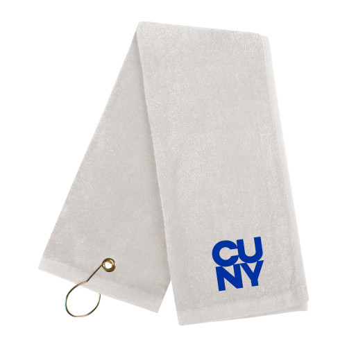 White Golf Towel-Primary Mark