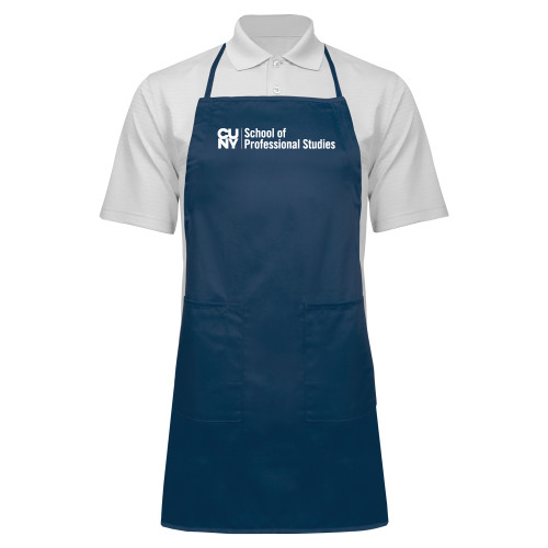 CUNY School of Prof Studies Full Length Navy Apron-CUNY SPS Two Line