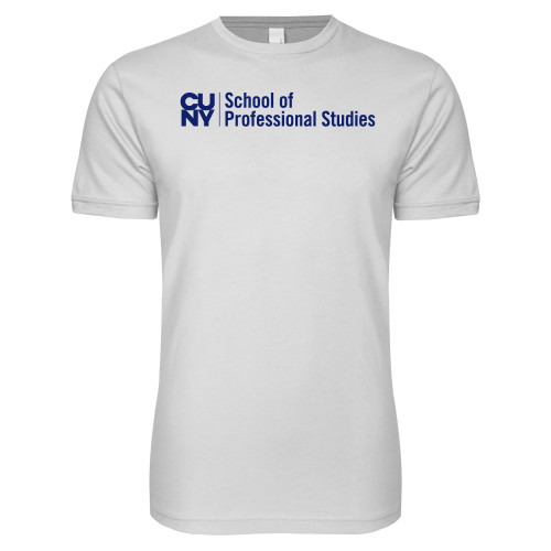 CUNY School of Prof Studies Next Level White SoftStyle T Shirt-CUNY SPS Two Line