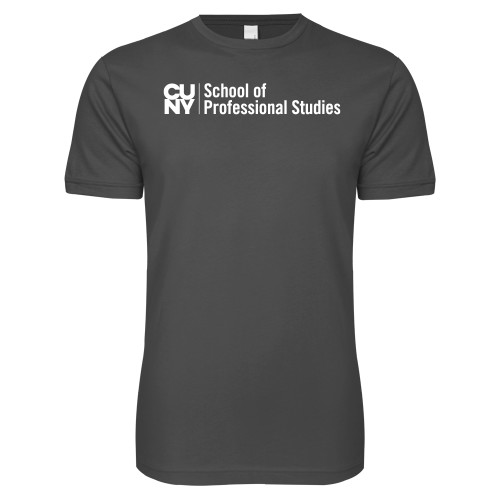 CUNY School of Prof Studies Next Level Charcoal SoftStyle T Shirt-CUNY SPS Two Line