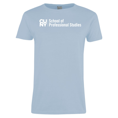 CUNY School of Prof Studies Womens Light Blue Short Sleeve Tee-CUNY SPS Two Line
