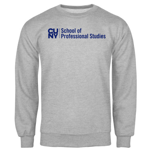 Grey Fleece Crew-CUNY SPS Two Line
