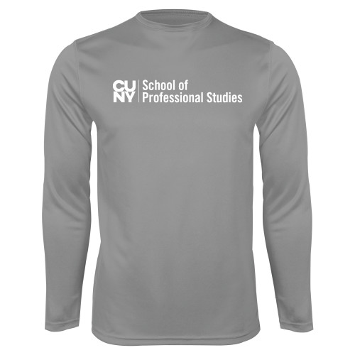 CUNY School of Prof Studies Steel Performance Longsleeve Shirt-CUNY SPS Two Line