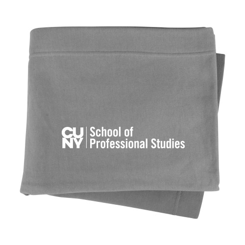 CUNY School of Prof Studies Grey Sweatshirt Blanket-CUNY SPS Two Line