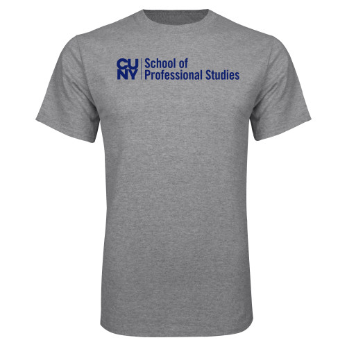 CUNY School of Prof Studies Grey T Shirt-CUNY SPS Two Line