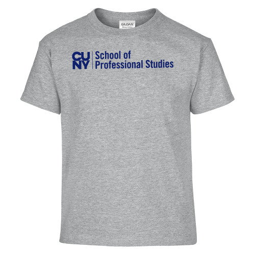 Youth Grey T Shirt-CUNY SPS Two Line