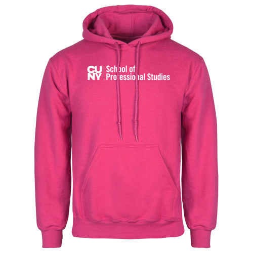 CUNY School of Prof Studies Womens Fuchsia Fleece Hoodie-CUNY SPS Two Line