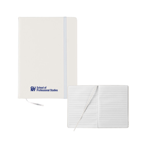 CUNY School of Prof Studies 5x7 White Hard Cover Journal-CUNY SPS Two Line