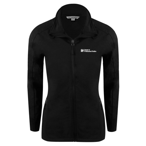 CUNY School of Prof Studies Womens Black Softshell Jacket-CUNY SPS Two Line