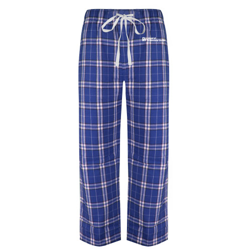 CUNY School of Prof Studies Royal/White Flannel Pajama Pant-CUNY SPS Two Line