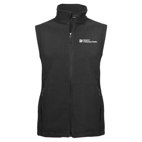 CUNY School of Prof Studies Charcoal Fleece Full Zip Vest-CUNY SPS Two Line