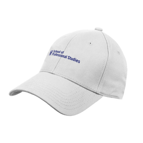 CUNY School of Prof Studies White Structured Adjustable Pro Style Hat-CUNY SPS Two Line