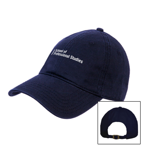 CUNY School of Prof Studies Navy Unstructured Adjustable Low Profile Hat-CUNY SPS Two Line